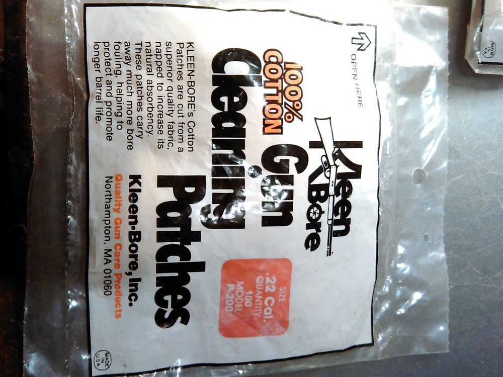 KleenBore Cotton Gun Cleaning Patches P-200 .22 -.270 cal. qty. 100