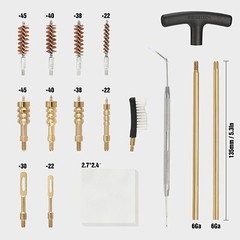 Swiss+Tech 16PC Handgun Cleaning Kit Cleaning Rod Bore Brushes Cleaning Patches