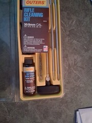 Vintage Outers Rifle Cleaning Kit 30/8mm .308 Cal Brown Case Hunting Shooting