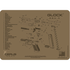 For Glock GEN 4 BENCH MAT 17 19 20 21 22 23 26 34 35 36 FDE