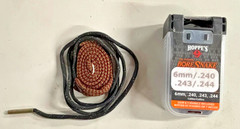 6 PACK Hoppe’s Bore Snake 6mm/.240/.243/.244 Pistol Barrel Clear Carrying Case