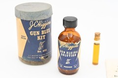 J C HIGGINS Blue Gun Cleaning Kit Solvent, Gun Oil, Pamphlet Sears Roebuck & CO