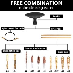 BOOSTEADY Universal Handgun Cleaning kit .22,.357,.38,9mm,.45 Caliber Black