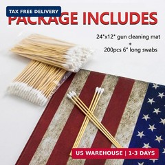 24″x12″ Gun Cleaning Mat and Long Cotton Swabs – Thick Mat for All Equipment Mai