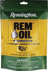 REMINGTON GUN OIL WIPES – 6″ X 8″ – Cleaning, lubricating & protecting wipes