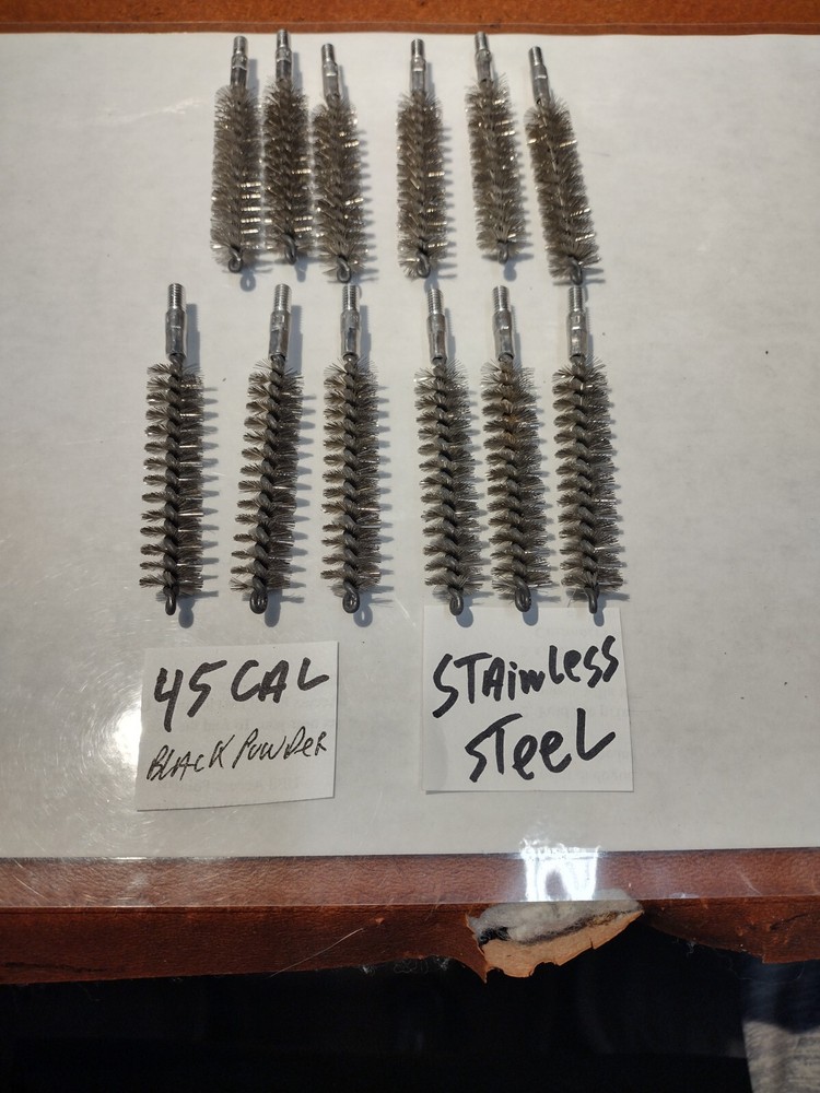 45 caliber stainless steel black powder bore brushes rifle/pistol rmc count 12