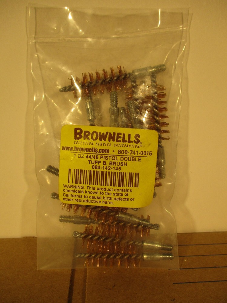 .44 .45 Cal. Pisol Double Tuff Bronze Bore Brush 12ct NEW C51