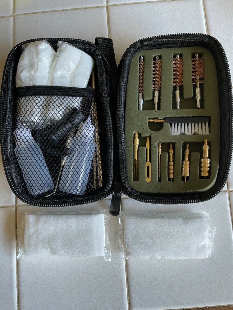 Portable 214 PCS Set For 22 38 40 44 45 357cal 9mm Hand Gun Pistol Cleaning Tool
