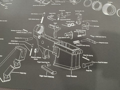 WHEELER DELTA SERIES GUN MAINTENANCE MAT 156824 Exploded View Rubber Back NEW