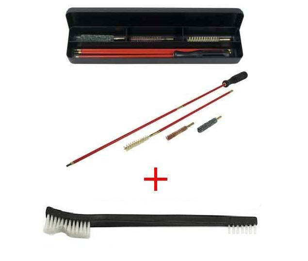 6 Piece Rifle Cleaning Kit .30-30 .308 Caliber 30-06 28″ Cleaning Rod FREE BRUSH