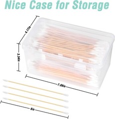 6 Inch Cotton Firearm Cleaning Swabs With Bamboo Handle Pointed And Round 500Pcs