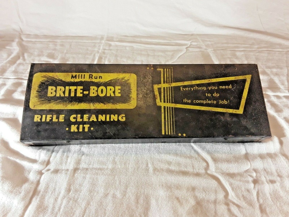 Vintage Mill Run Brite Bore Rifle Gun Cleaning Kit w/ Brite Bore Lubricating Oil