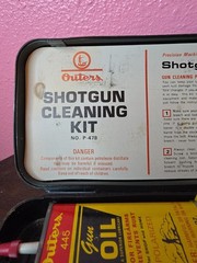 Vintage 1977 OTTERS Gun Cleaning Kit 12 Gauge Shotgun w/ Black Box Case