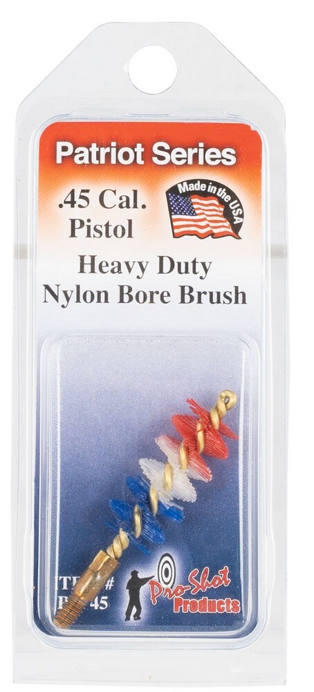 Pro-Shot Patriot Series Heavy Duty Nylon Bore Brush For .45 Caliber Pistol-PSP45