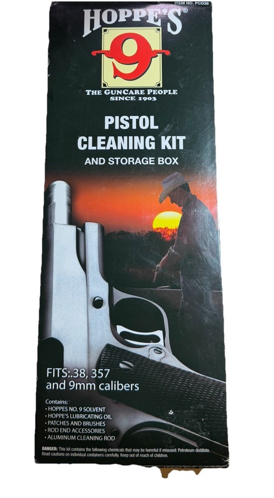 Hoppe’s No 9 Gun Cleaning Kit for 38 357 and 9mm Pistols with Storage Box