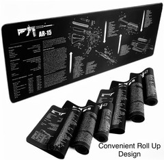 Rifle Cleaning Mat – Cushioned – Padded Roll Up Non Slip – Non Marring Bench Mat