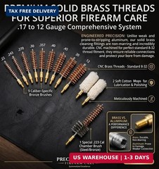 Gun Cleaning Kit Universal Supplies for Rifle Pistol Shotgun with Portable Carry