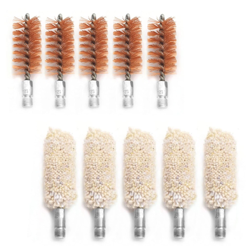 Motanar 10 Pack Bore Brush/Swab Kit,Shoutgun/Pistol 2.9 inches, 12-gauge