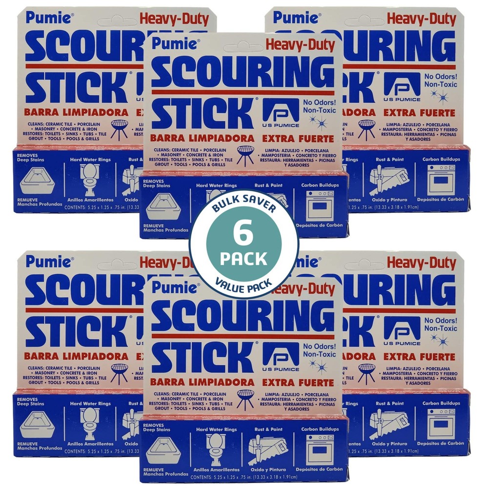 6-Pack PUMIE HDW Scouring Stick – Toilet Bowl, Rust, Hard Water Stain Remover