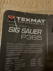 TekMat 17in Printed Gun Cleaning Mat Sig Sauer P365, Black, TEK-17-SIGP365