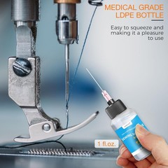 1Oz Fine Light Sewing Machine Oil and Lubricant with Oil Applicator & Dual-Ended