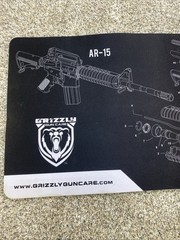 Ultimate Rifle Build 12″ x 36″ Gun Cleaning Mat Black AR-15 Exploded View