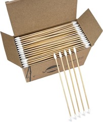 200/400 Pcs Gun Cleaning Swabs with Double Pointed Tips, 6 Inch Sturdy Bamboo