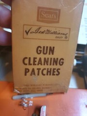 Vintage Ted Williams Rifle Cleaning Kit by Sears. Orange Metal Case. Orig. 1960s