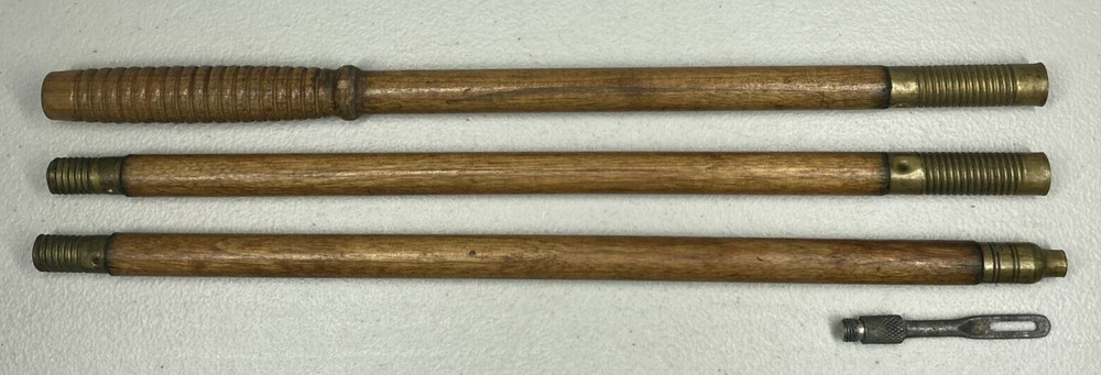 Vintage Wood & Brass 3 Piece Shotgun Cleaning Rod With Tip