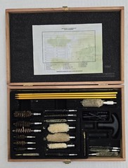 Used Gunmaster Model # UGC 76W Universal Cleaning Kit in Wood Box.