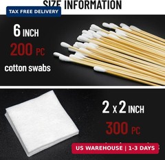 PINGMIC Gun Cleaning Supplies – Gun Cleaning Patches and Long Cotton Swabs Set,
