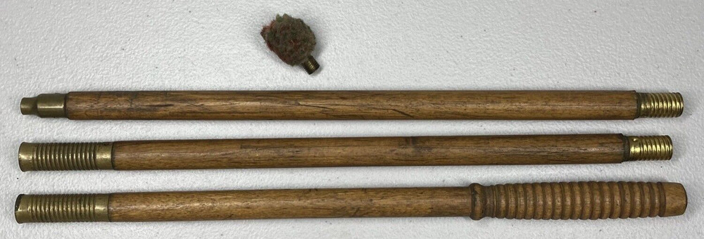Vintage Wood & Brass 3 Piece Shotgun Cleaning Rod With Soft Tip