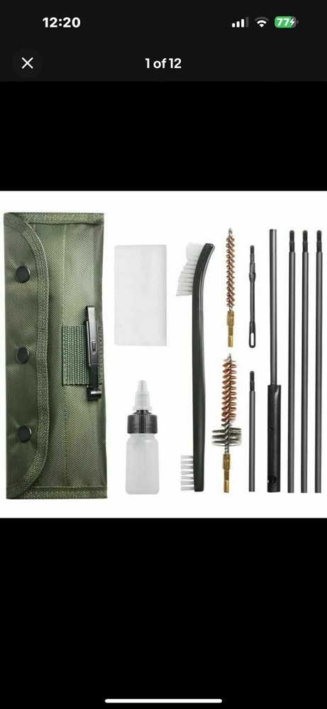 10 Piece .22 22LR .223 556 Rifle Gun Cleaning Kit Nylon Brush Cleaner with Pouch