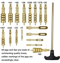 59 Pieces Brass Gun Cleaning Kit with LED Pen Light