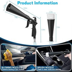 High Pressure Car Cleaning Gun with 5 Brushes – Interior Dryer & Air Blow Gun
