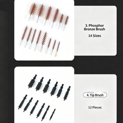 58-Piece Gun Cleaning Kit Brass Rod Set Bore Brushes w/ Case Multi Caliber