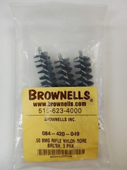 three Brownells nylon bore brushes designed specifically for .50 BMG caliber…
