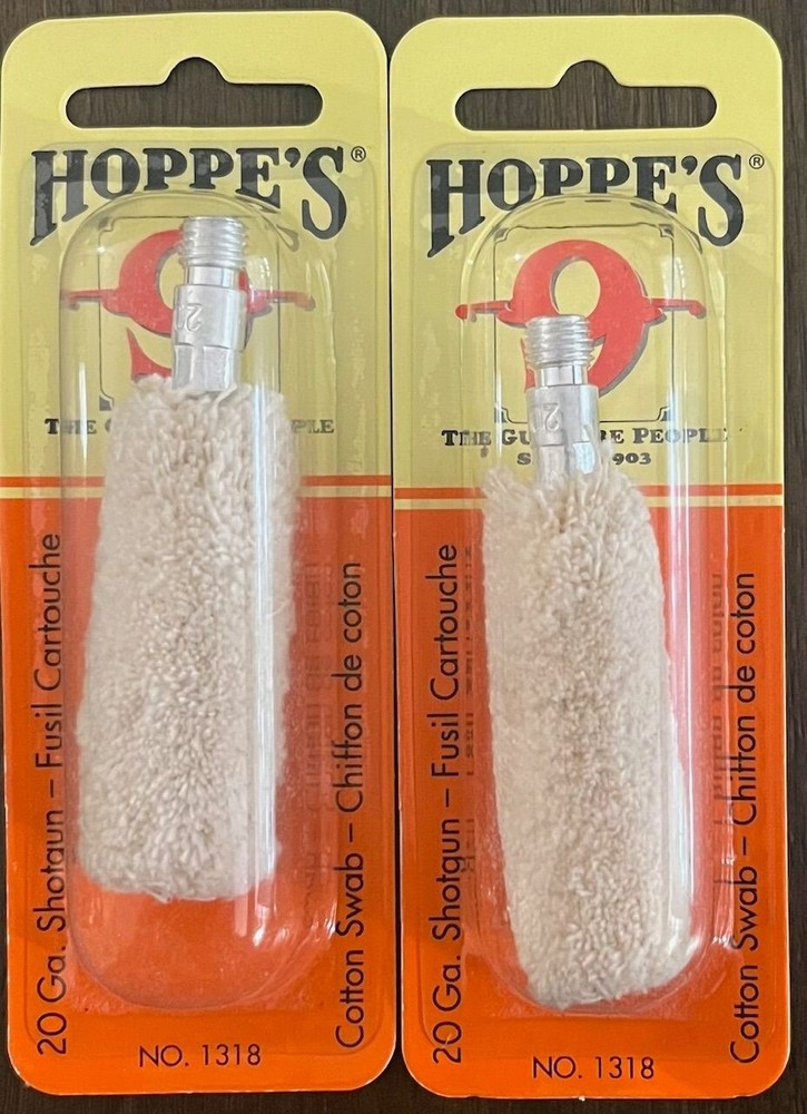 2X Hoppes Gun Cleaning Cotton Swab To Shotgun Bores 20 Guage No. 9 1318 ~ NEW