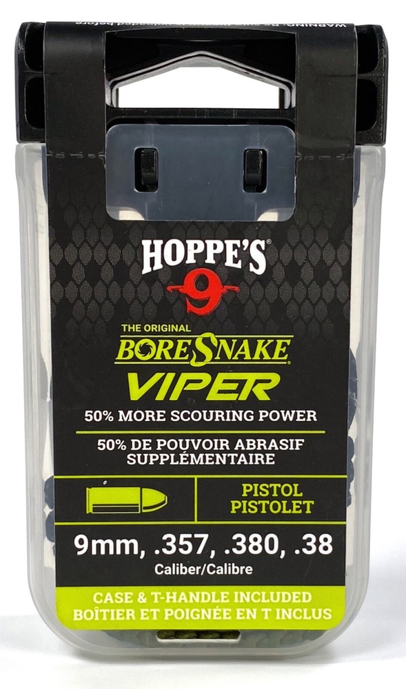 HOPPE’S BORESNAKE VIPER DEN 9mm & 38/380/357 caliber Pistol Cleaning Kit 24002VD