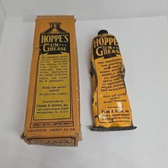 Vintage Hoppe’s Gun Cleaning Grease Mostly Full Hunting W/ Box