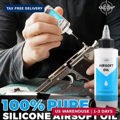 Airsoft Oil 2 Oz & 1 Oz Needle Oiler 100% Silicone Air Gun Oil, Multi-Purpose Ai