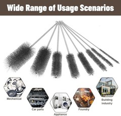 8 Pcs 11.8 Inch Pipe Cleaning Brush Set W/ Stainless Steel Bristles Variety Pack