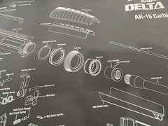 WHEELER DELTA SERIES GUN MAINTENANCE MAT 156824 Exploded View Rubber Back NEW