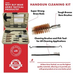 Handgun Cleaning Kit for Pistols Revolver and SBR Calibers .22 38 9mm 357 40 45