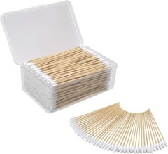 Cotton Gun Cleaning Swabs with Bamboo Handle w/ Case, Pointed & Round Tips, 6″