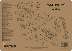 Taurus G2C Schematic Handgun Mat FDE