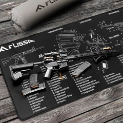 FLISSA Gun Cleaning Mat Set For Glock AR 12″x36″ Gun Cleaning Bench Non-Slip 8PC