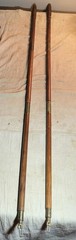 (2) VINTAGE RIFLE GUN BARREL CLEANING RODS WOOD & BRASS-EACH w/ 3 PIECE ASSEMBLY