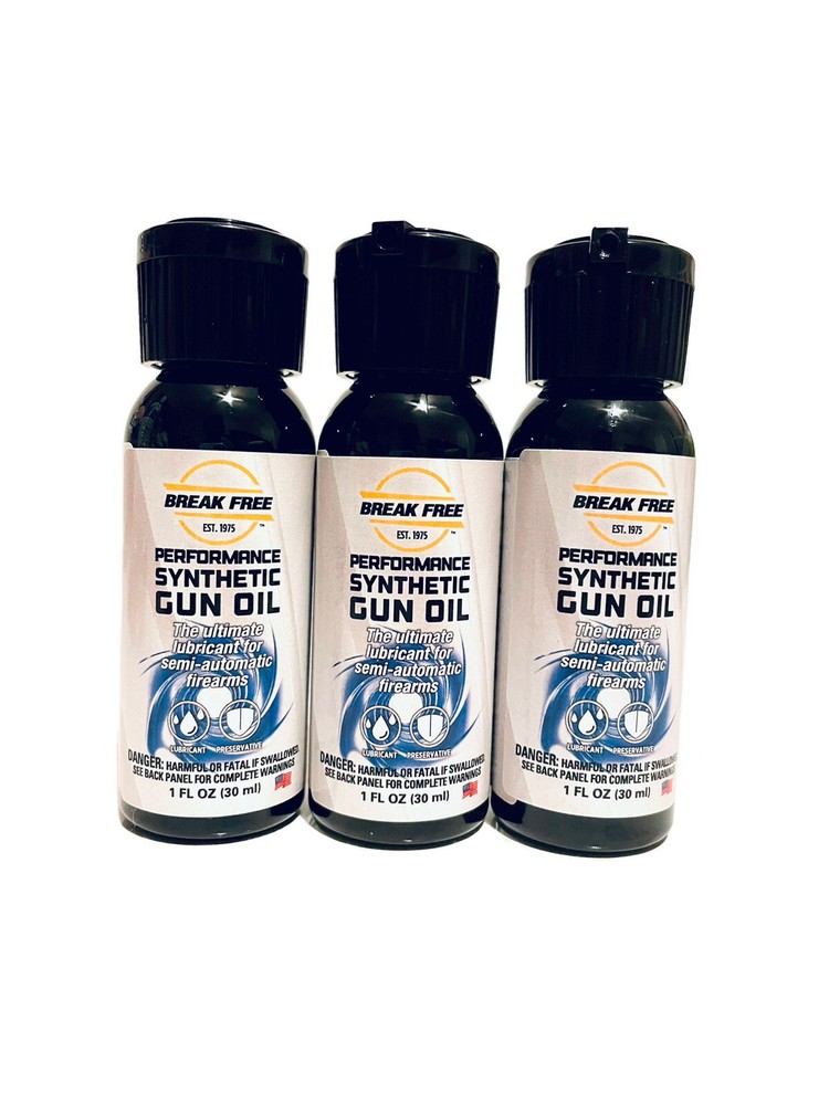 LOT (3) Break-Free Performance Synthetic GUN OIL Lubricant -1 FL OZ – NEW