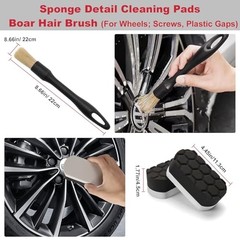 8PCS All-in-One Wheel & Tire Cleaning Kit – 360° Flexible Synthetic Wool 8 PCS